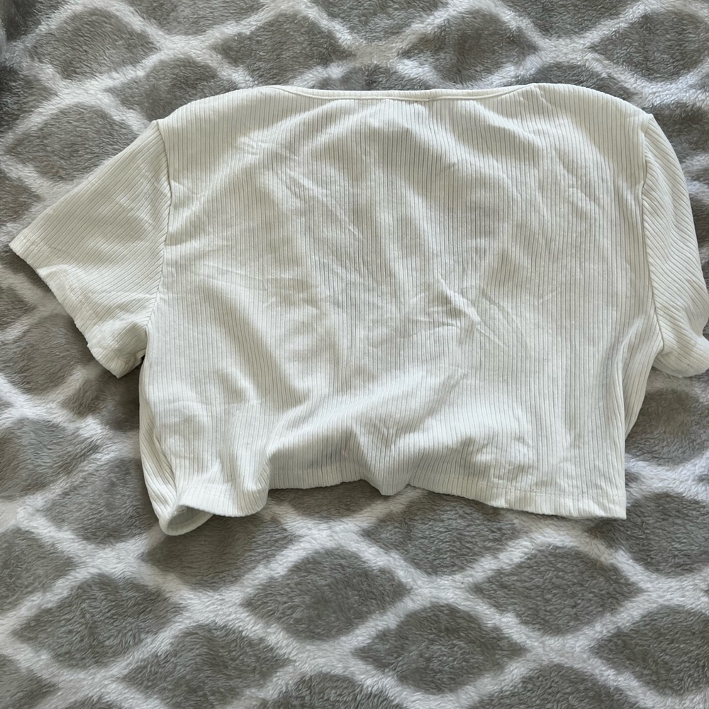 PRINCESS POLLY | white ribbed crop top - Picture 2 of 4
